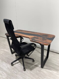 Стол компьютерный с вырезом дизайнерский лофт THETABLE 140х70 3.26/2.1