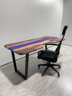 Стол компьютерный с вырезом дизайнерский лофт THETABLE 160х80 3.2/2.1