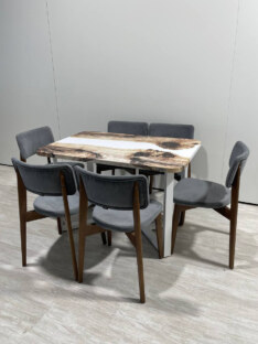 Стол кухонный обеденный прямоугольный дизайнерский лофт THETABLE RU 140х80 3.22/3.2