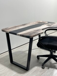 Стол письменный с вырезом дизайнерский лофт THETABLE RU 120х80 3.30/2.1 Стол письменный с вырезом дизайнерский лофт THETABLE RU 120х80 3.30/2.1