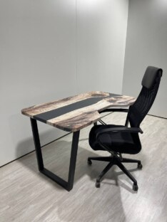 Стол компьютерный с вырезом дизайнерский лофт THETABLE 120х80 3.19/2.1