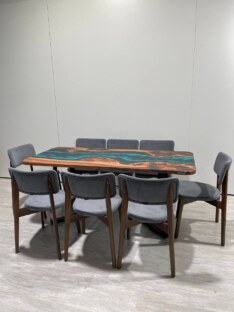 Стол кухонный обеденный прямоугольный дизайнерский лофт THETABLE RU 180х80 4.5/1.1