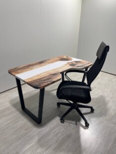 Стол компьютерный с вырезом дизайнерский лофт THETABLE RU 180х80 3.18/2.1 Стол компьютерный с вырезом дизайнерский лофт THETABLE RU 180х80 3.18/2.1