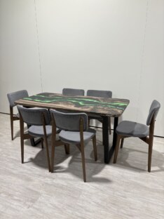 Стол кухонный обеденный прямоугольный дизайнерский лофт THETABLE RU 140х80 4.10/2.1