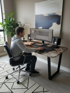 Стол компьютерный прямоугольный дизайнерский лофт THETABLE 160х80 2.71/2.1