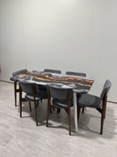 Стол кухонный обеденный прямоугольный дизайнерский лофт THETABLE RU 120х80 4.20/6.2