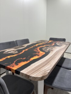 Стол кухонный обеденный прямоугольный дизайнерский лофт THETABLE RU 140х80 4.15/3.2