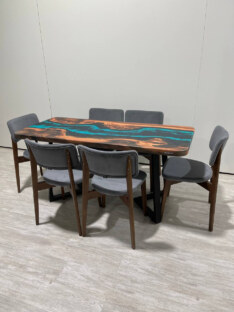 Стол кухонный обеденный прямоугольный дизайнерский лофт THETABLE RU 200х90 4.5/1.1