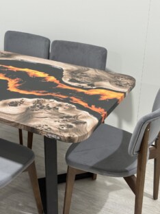 Стол кухонный обеденный прямоугольный дизайнерский лофт THETABLE RU 140х80 4.15/3.1