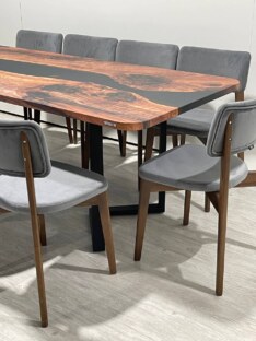 Стол кухонный обеденный прямоугольный дизайнерский лофт THETABLE RU 220х90 3.1/3.1