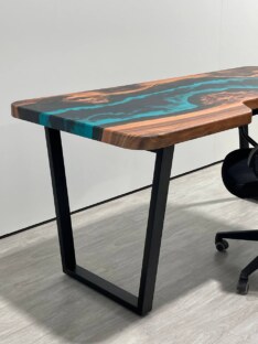Стол письменный с вырезом дизайнерский лофт THETABLE RU 160х80 4.5/2.1 Стол письменный с вырезом дизайнерский лофт THETABLE RU 160х80 4.5/2.1