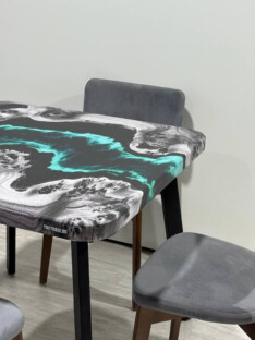 Стол кухонный обеденный квадратный дизайнерский лофт THETABLE RU 120х120 4.18/4.1
