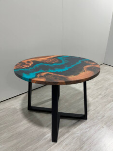 Стол кухонный обеденный круглый дизайнерский лофт THETABLE RU 100х32 4.5/1.1