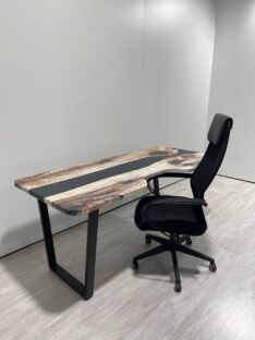 Стол компьютерный с вырезом дизайнерский лофт THETABLE RU 180х80 3.19/2.1