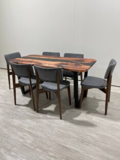 Стол кухонный обеденный прямоугольный дизайнерский лофт THETABLE RU 160х80 3.8/2.1