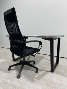 Стол компьютерный с вырезом дизайнерский лофт THETABLE RU 140х80 3.43/2.1