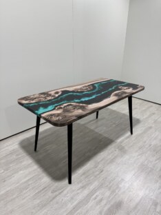 Стол кухонный обеденный прямоугольный дизайнерский лофт THETABLE RU 140х80 4.13/6.1