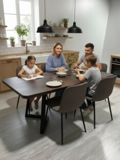 Стол кухонный обеденный прямоугольный дизайнерский лофт THETABLE RU 120х80 6.4/1.1