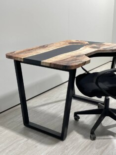 Стол компьютерный с вырезом дизайнерский лофт THETABLE RU 120х80 3.25/2.1 Стол компьютерный с вырезом дизайнерский лофт THETABLE RU 120х80 3.25/2.1