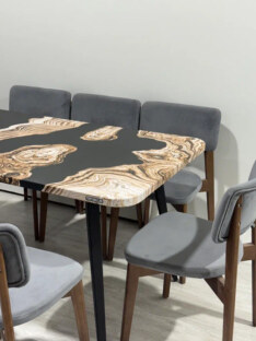 Стол кухонный обеденный прямоугольный дизайнерский лофт THETABLE RU 140х80 2.71/6.1