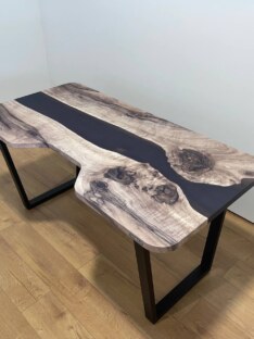 Стол письменный с вырезом дизайнерский лофт THETABLE 140х80 3.30/2.1