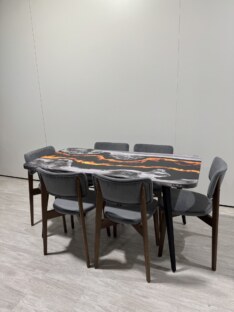 Стол кухонный обеденный прямоугольный дизайнерский лофт THETABLE RU 140х80 4.20/6.1