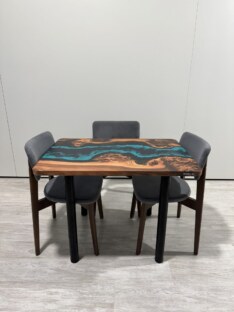 Стол кухонный обеденный прямоугольный дизайнерский лофт THETABLE 102х69 4.5/11.1