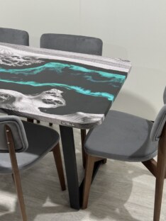 Стол кухонный обеденный прямоугольный дизайнерский лофт THETABLE RU 200х90 4.18/2.1