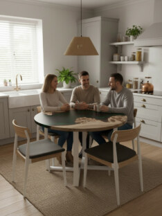 Стол кухонный обеденный круглый дизайнерский лофт THETABLE RU 90х32 4.16/3.2