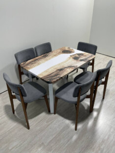 Стол кухонный обеденный прямоугольный дизайнерский лофт THETABLE RU 140х80 3.22/3.2