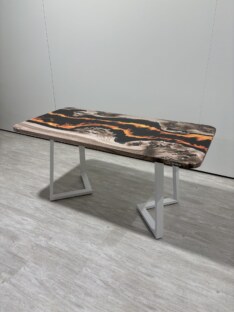 Стол кухонный обеденный прямоугольный дизайнерский лофт THETABLE RU 160х80 4.15/1.2