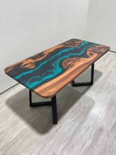Стол кухонный обеденный прямоугольный дизайнерский лофт THETABLE RU 150х80 4.5/1.1