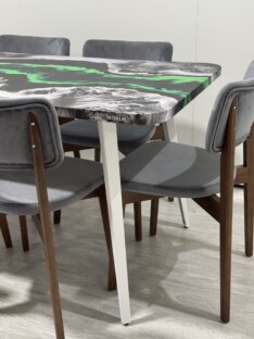 Стол кухонный обеденный прямоугольный дизайнерский лофт THETABLE RU 160х80 4.19/6.2
