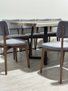 Стол кухонный обеденный прямоугольный дизайнерский под дерево THETABLE RU 250х100 17.1/1.1