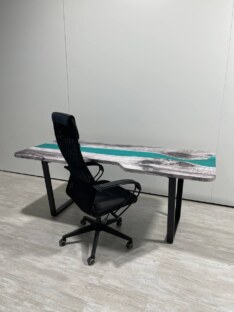 Стол компьютерный с вырезом дизайнерский лофт THETABLE RU 200х90 3.43/2.1