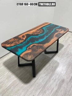 Стол кухонный обеденный прямоугольный дизайнерский лофт THETABLE RU 160х80 4.5/1.1 Стол кухонный обеденный прямоугольный дизайнерский лофт THETABLE RU 160х80 4.5/1.1