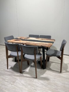 Стол кухонный обеденный прямоугольный дизайнерский лофт THETABLE RU 140х80 3.25/1.1