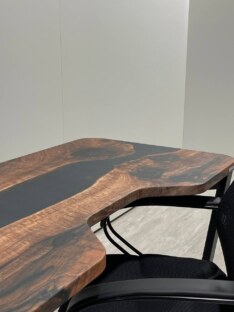 Стол компьютерный с вырезом дизайнерский лофт THETABLE 140х70 3.26/2.1