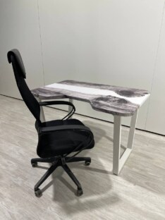 Стол компьютерный с вырезом дизайнерский лофт THETABLE 120х80 3.23/2.2