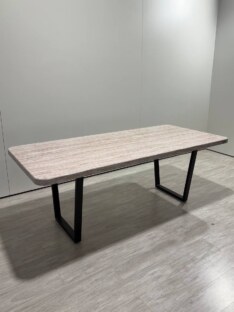 Стол кухонный обеденный прямоугольный дизайнерский под травертин THETABLE RU 120х80 16.1/2.1