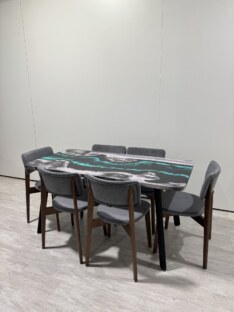 Стол кухонный обеденный прямоугольный дизайнерский лофт THETABLE RU 120х80 4.18/4.1