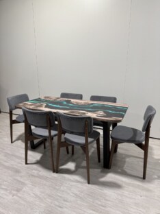 Стол кухонный обеденный прямоугольный дизайнерский лофт THETABLE 180х80 4.13/2.1