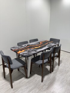 Стол кухонный обеденный прямоугольный дизайнерский лофт THETABLE RU 160х80 4.20/2.2