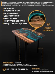 Стол кухонный обеденный евро дизайнерский лофт THETABLE RU 102х69 4.5/11.1
