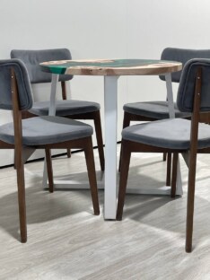 Стол кухонный обеденный круглый дизайнерский лофт THETABLE RU 120х32 4.16/1.2