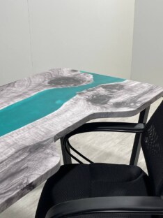 Стол компьютерный с вырезом дизайнерский лофт THETABLE RU 140х80 3.43/2.1