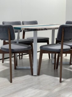 Стол кухонный обеденный прямоугольный дизайнерский лофт THETABLE RU 140х80 3.29/1.2