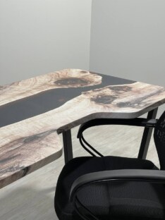 Стол компьютерный с вырезом дизайнерский лофт THETABLE 160х80 3.19/2.1