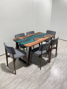 Стол кухонный обеденный прямоугольный дизайнерский лофт THETABLE RU 140х80 4.5/2.1