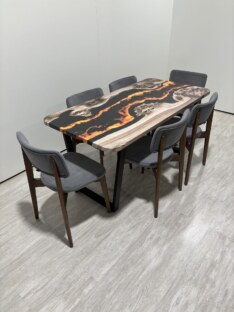 Стол кухонный обеденный прямоугольный дизайнерский лофт THETABLE RU 140х80 4.15/2.1